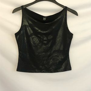 Black Tank Top with Floral Pattern on the Front